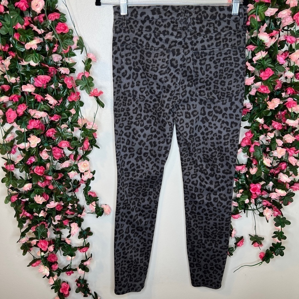 Good American Good Legs Gray Leopard Skinny Jeans Womens Size 29/8 High Waist ๐น - Picture 6 of 13